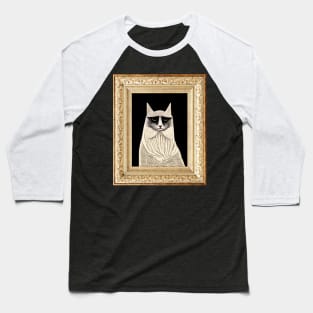 Edward Gorey-inspired Cat Portrait Baseball T-Shirt